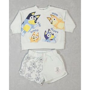 Bluey 2018‎ Graphic Sweatshirt & Short Set Light Blue Toddler 18M Style# SCML01F